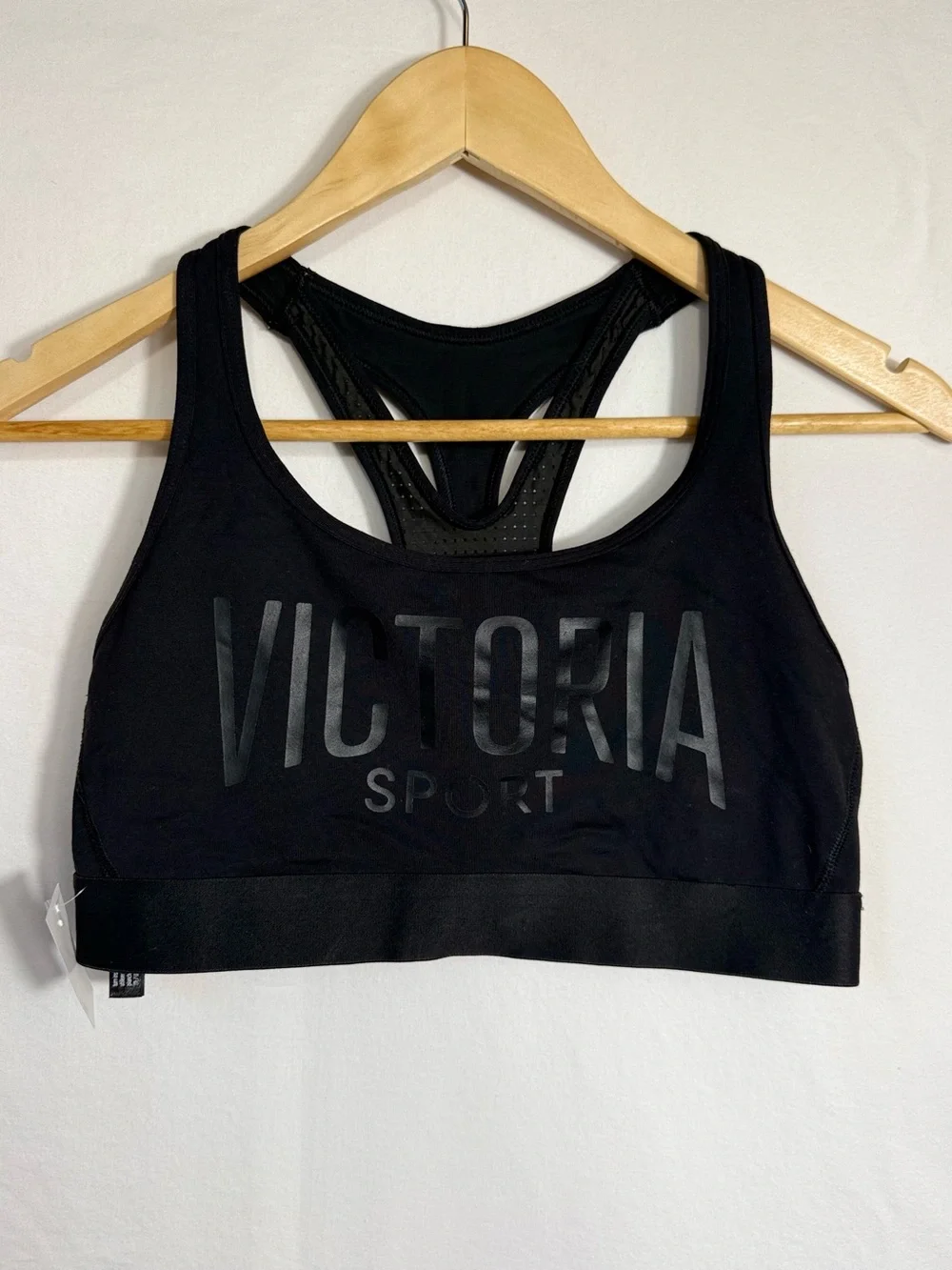 Victoria's Secret Black Racerback Victoria Sport Logo Bra